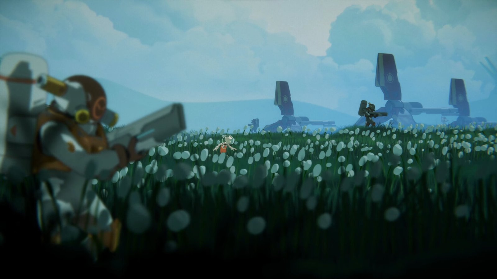 The Cub — flower field with fallen satellite dishes