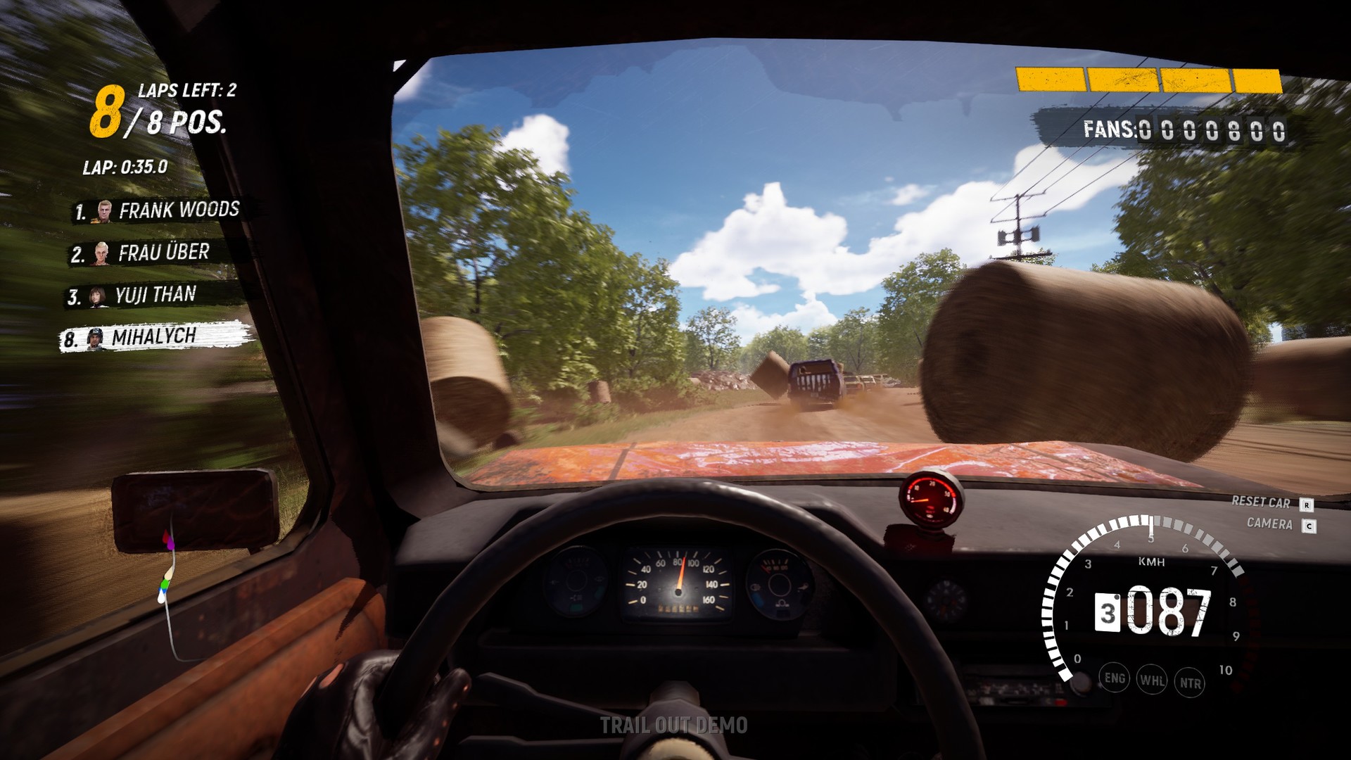 Trail Out — first-person cockpit view