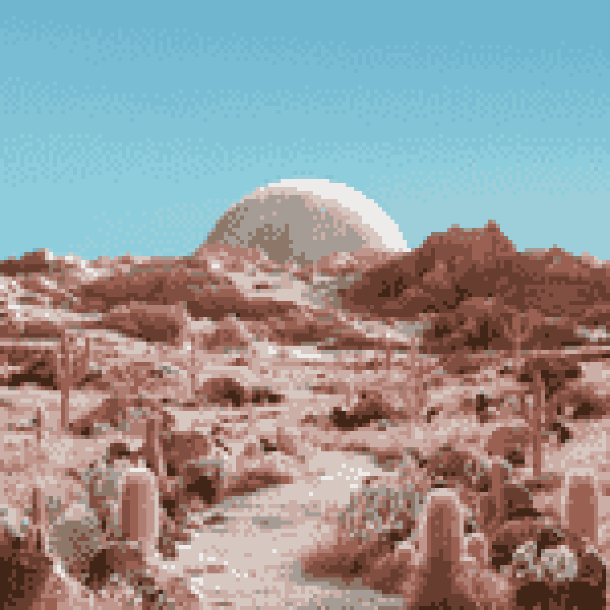 A desert path under a large moon - classic mode